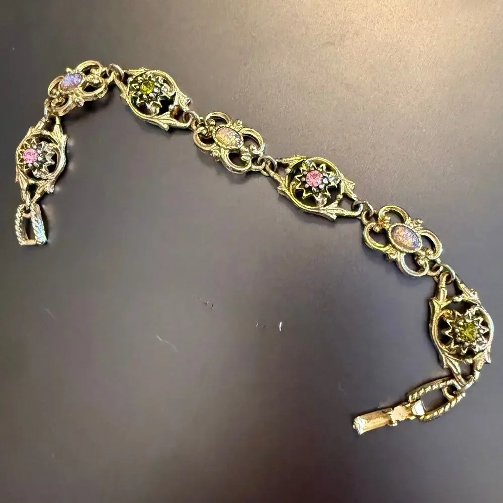 Vintage 70s Sarah Coventry Contessa Gold Tone Link Bracelet - Picture 8 of 9
